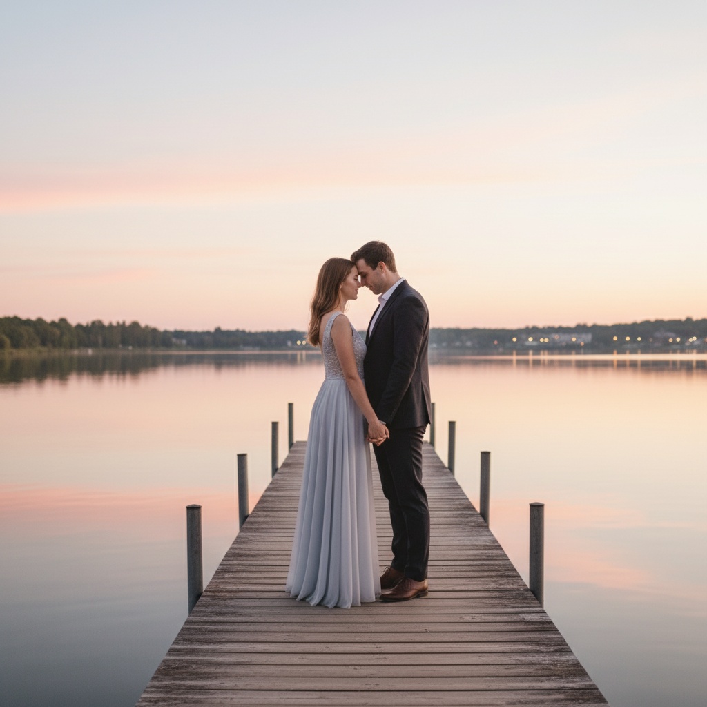 Intimate forehead touching moment